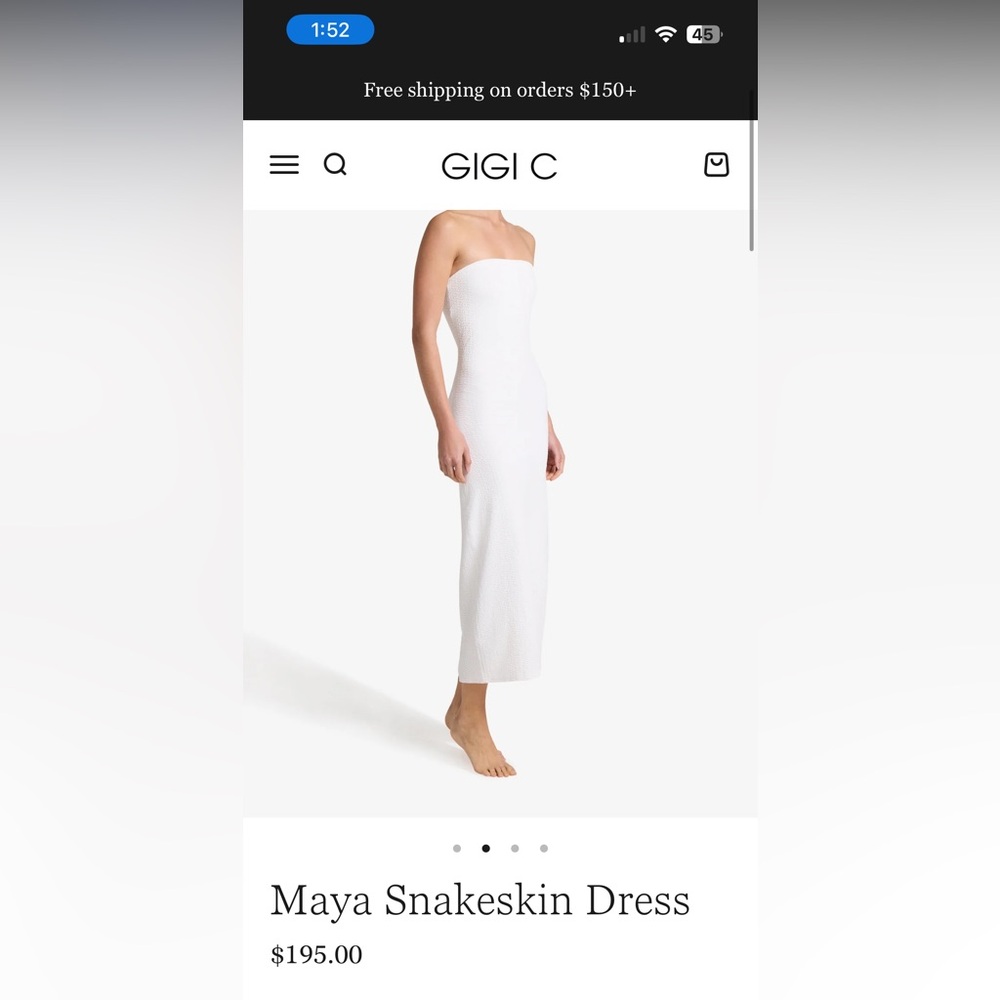 GIGI C Elegant White Strapless Dress